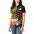 Personalised Tokelau Tropical Flowers Women Polo Shirt Reggae Polynesian Art Vibe