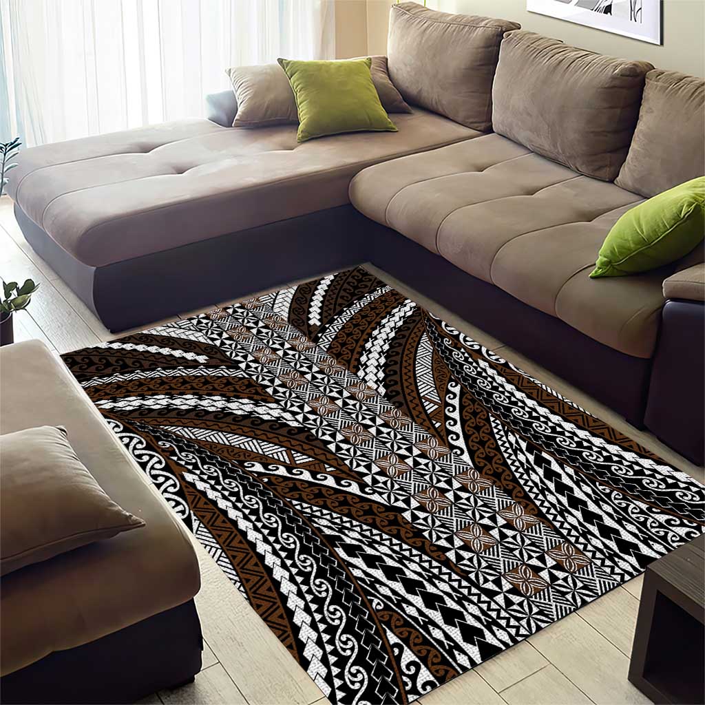 Brown Tongan Polynesian Tribal Area Rug - Polynesian Pride