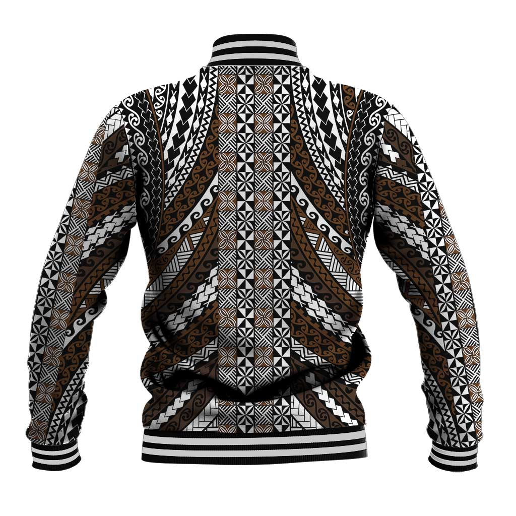 Brown Tongan Polynesian Tribal Baseball Jacket LT9 - Polynesian Pride