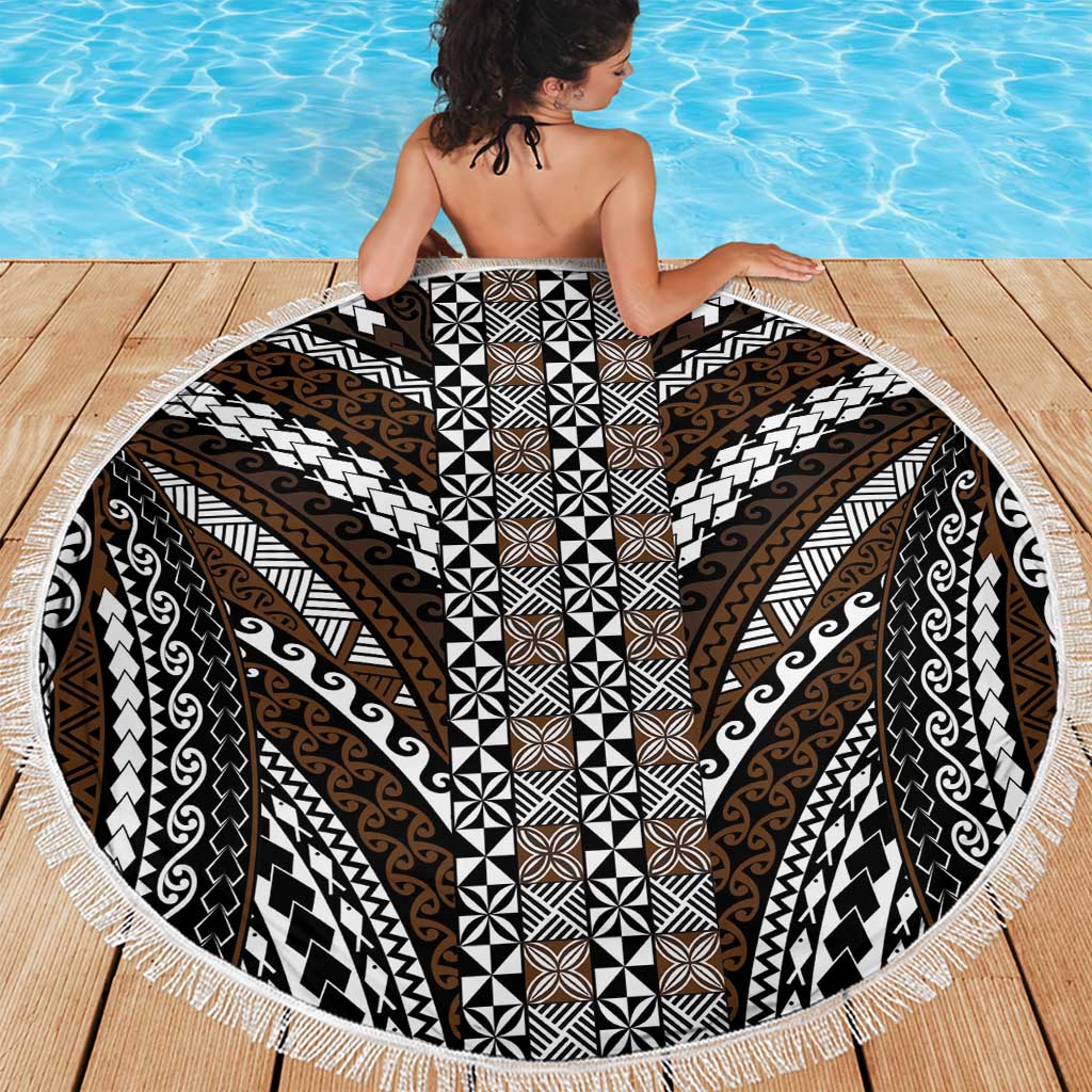 Brown Tongan Polynesian Tribal Beach Blanket LT9 - Polynesian Pride
