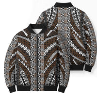Brown Tongan Polynesian Tribal Bomber Puffer Jacket LT9 - Polynesian Pride