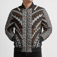 Brown Tongan Polynesian Tribal Bomber Puffer Jacket LT9 - Polynesian Pride