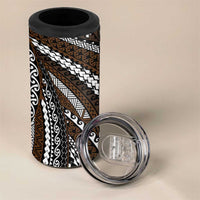 Brown Tongan Polynesian Tribal 4 in 1 Can Cooler Tumbler LT9 - Polynesian Pride