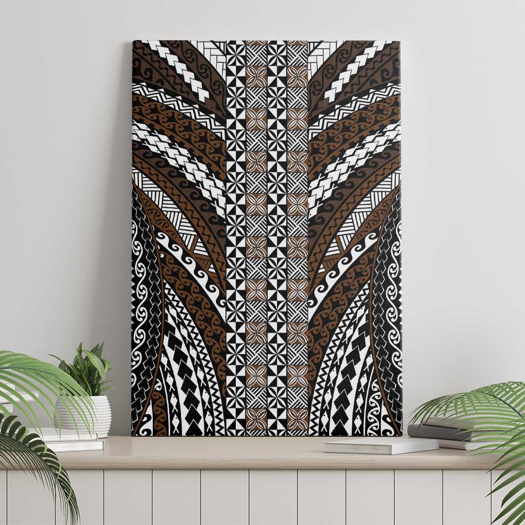 Brown Tongan Polynesian Tribal Canvas Wall Art LT9 - Polynesian Pride