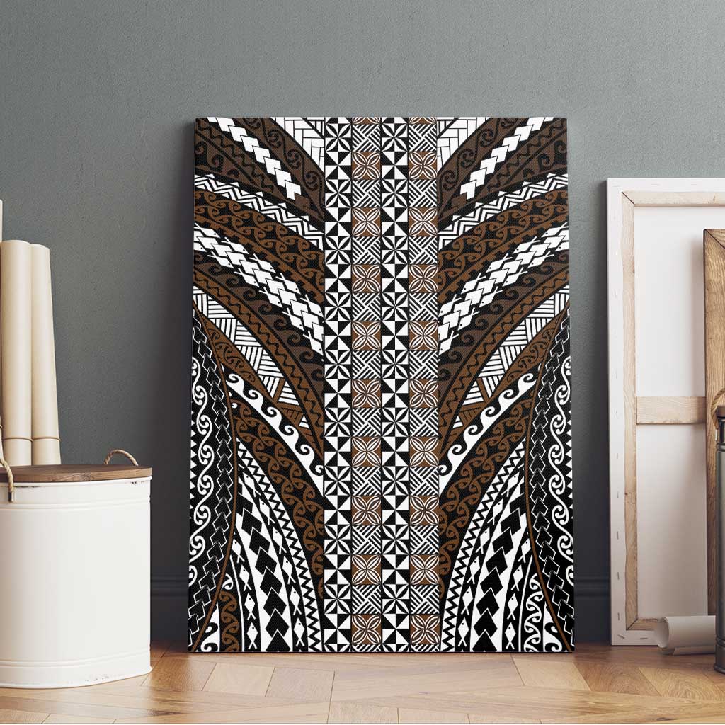Brown Tongan Polynesian Tribal Canvas Wall Art LT9 - Polynesian Pride