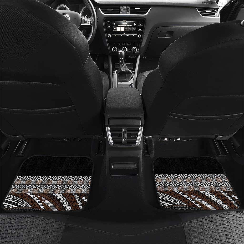Brown Tongan Polynesian Tribal Car Mats LT9 Set 2pcs - Back Brown - Polynesian Pride
