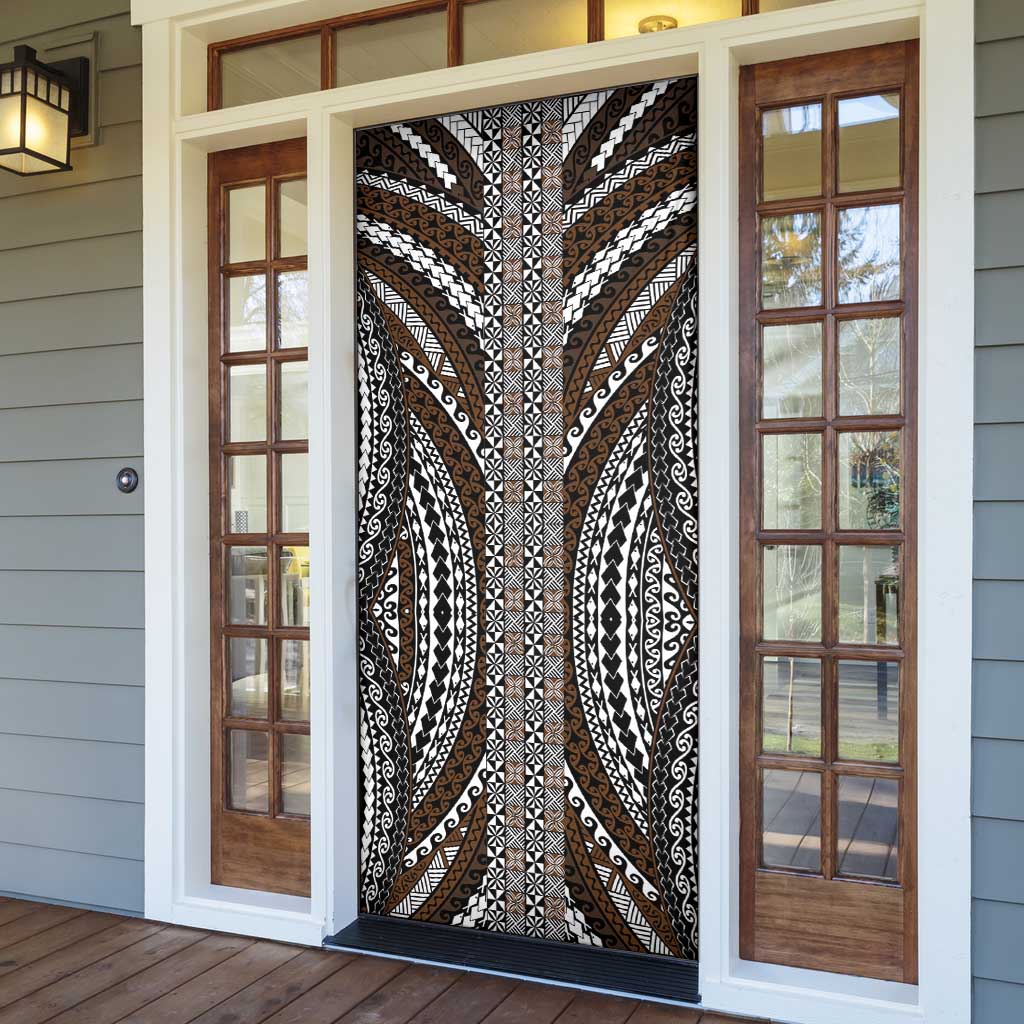 Brown Tongan Polynesian Tribal Door Cover LT9 - Polynesian Pride