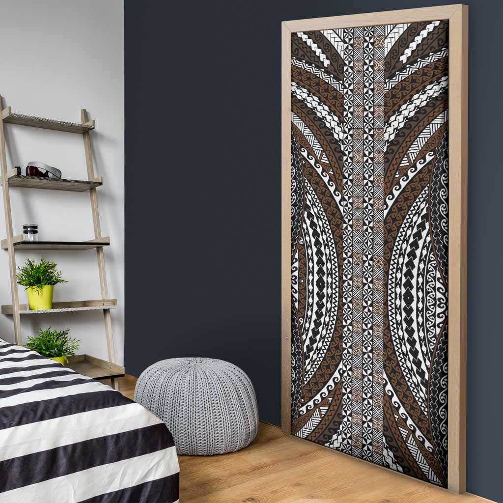 Brown Tongan Polynesian Tribal Door Cover LT9 - Polynesian Pride