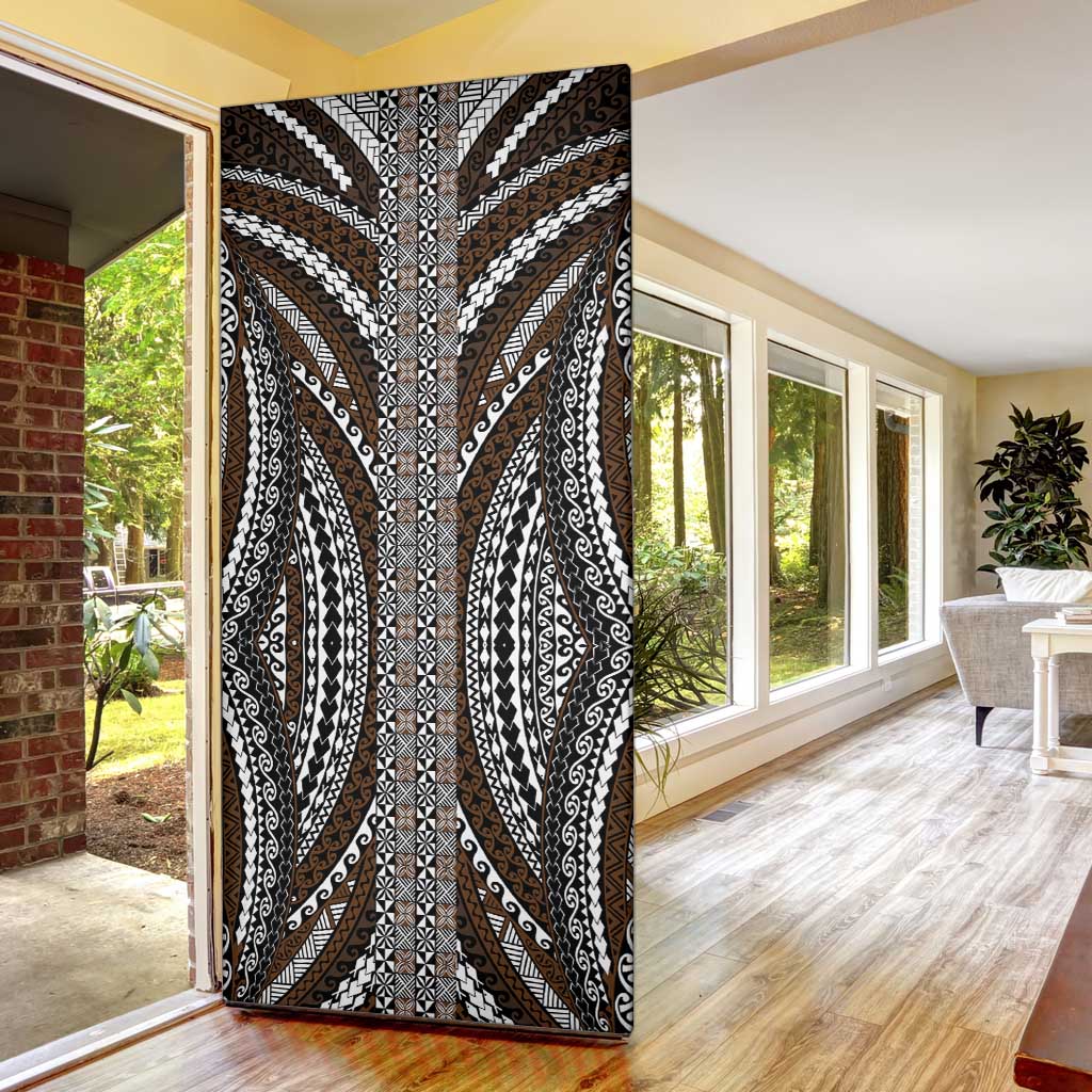 Brown Tongan Polynesian Tribal Door Cover LT9 - Polynesian Pride
