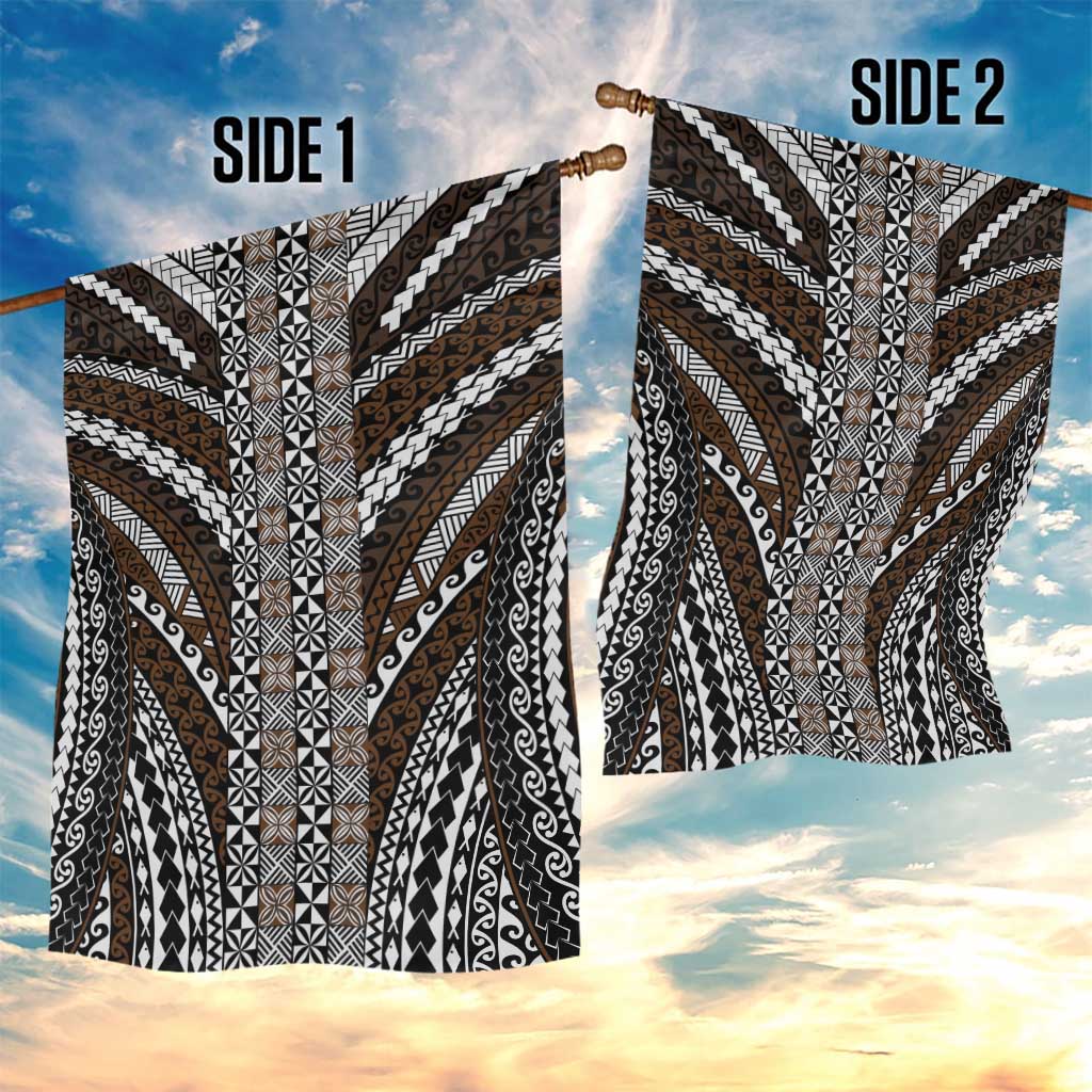 Brown Tongan Polynesian Tribal Garden Flag - Polynesian Pride