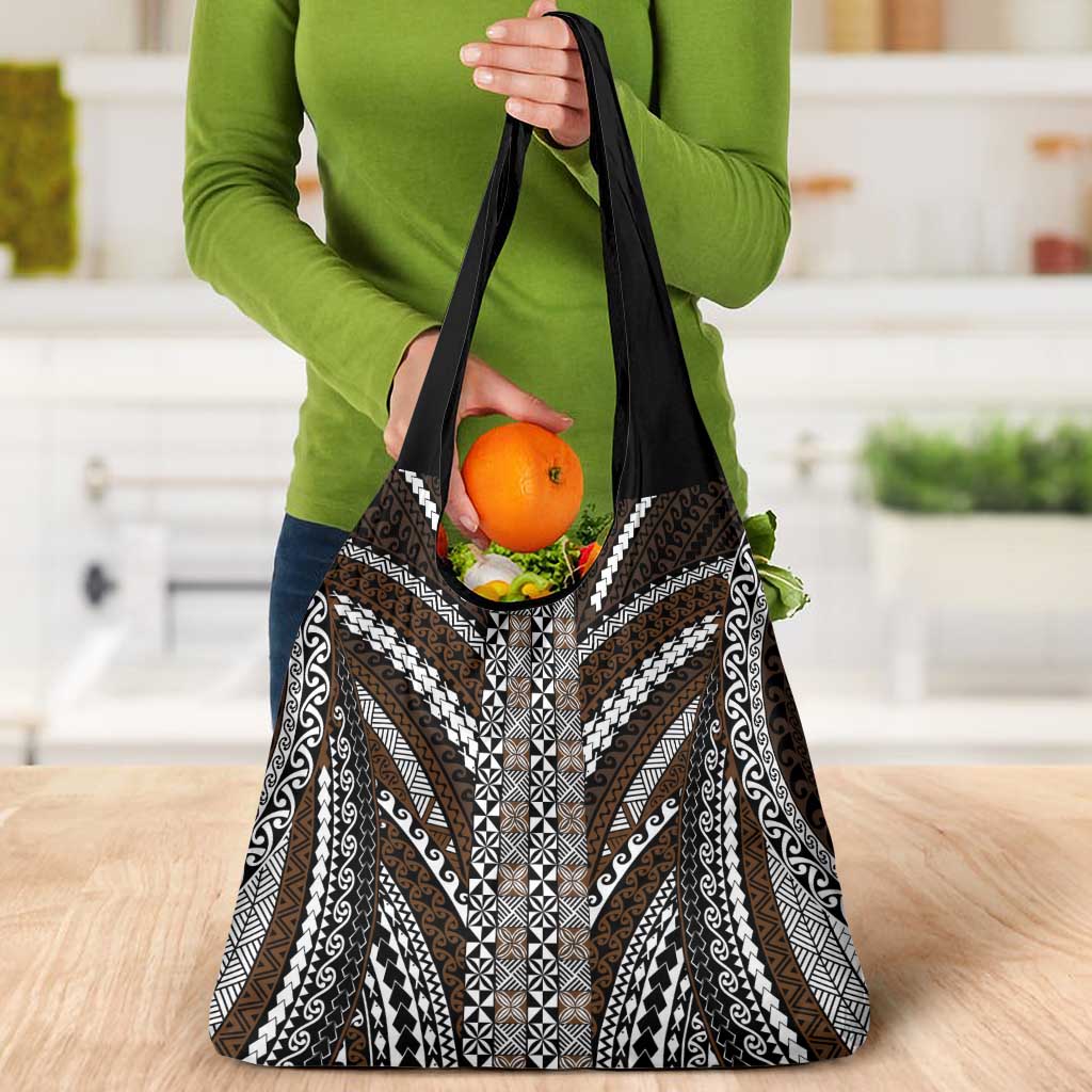 Brown Tongan Polynesian Tribal Grocery Bag LT9 - Polynesian Pride