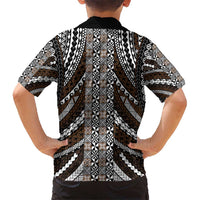 Brown Tongan Polynesian Tribal Kid Hawaiian Shirt - Polynesian Pride