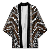 Brown Tongan Polynesian Tribal Kimono LT9 Unisex Brown - Polynesian Pride