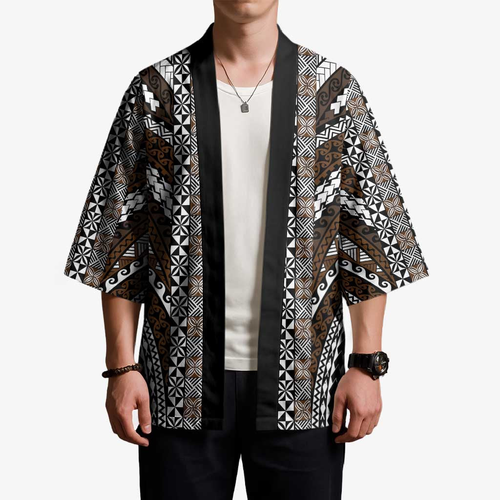 Brown Tongan Polynesian Tribal Kimono LT9 - Polynesian Pride