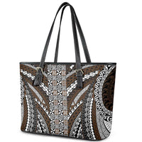 Brown Tongan Polynesian Tribal Leather Tote Bag LT9 - Polynesian Pride