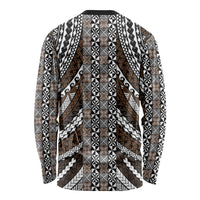 Brown Tongan Polynesian Tribal Long Sleeve Shirt LT9 - Polynesian Pride