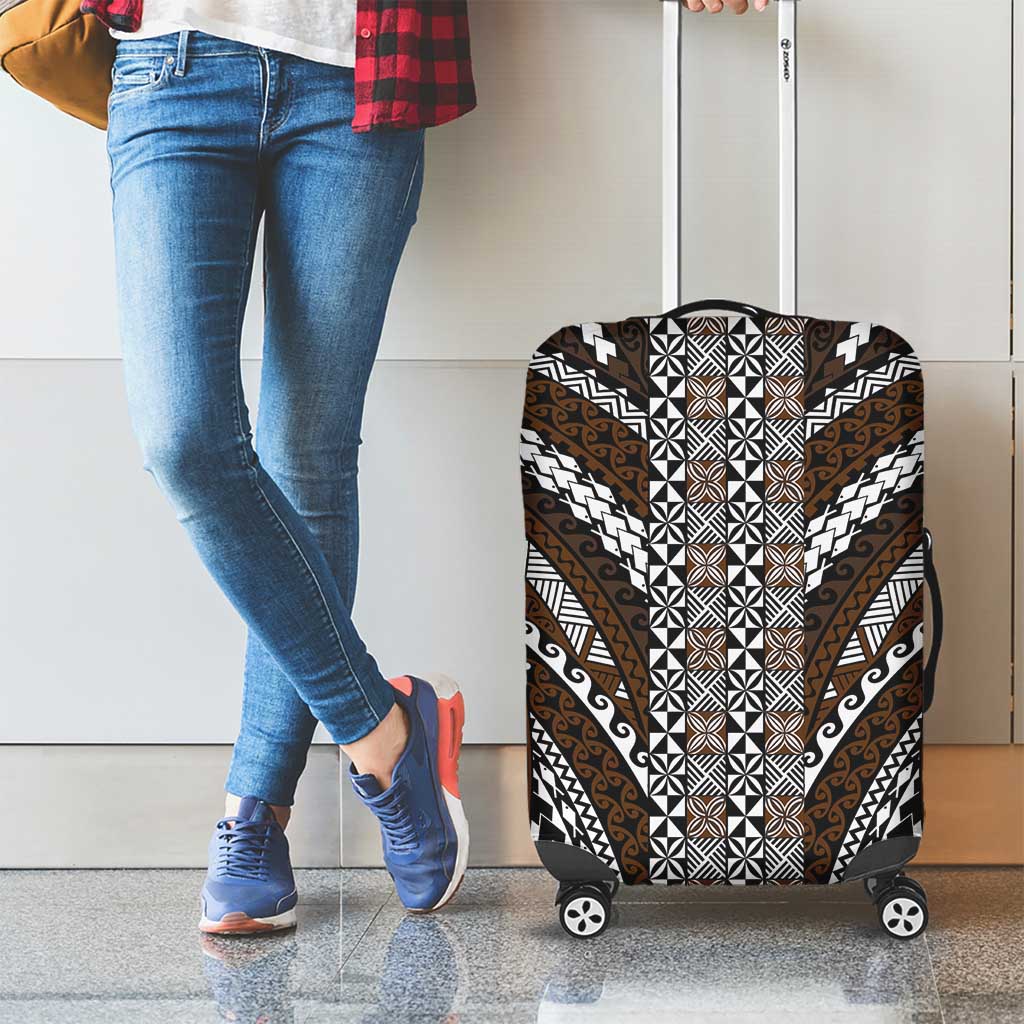 Brown Tongan Polynesian Tribal Luggage Cover LT9 - Polynesian Pride