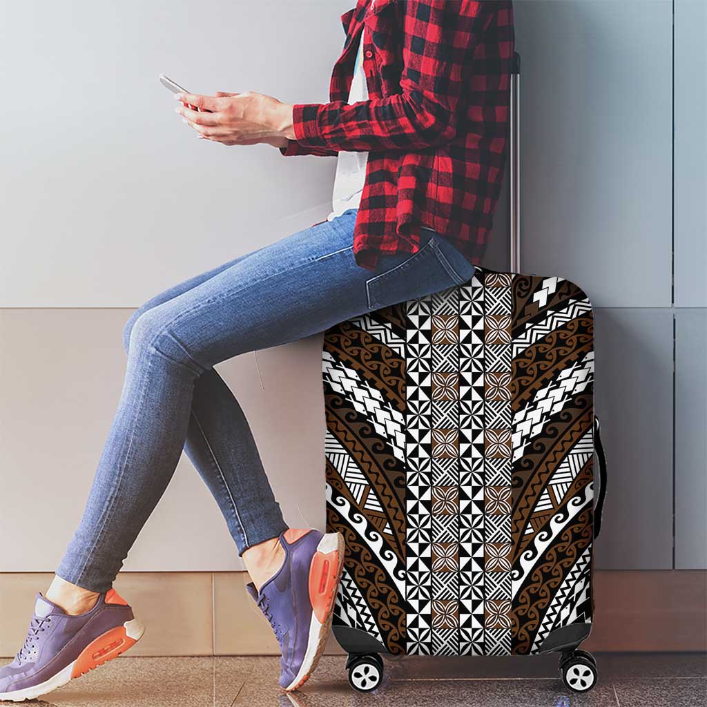 Brown Tongan Polynesian Tribal Luggage Cover LT9 - Polynesian Pride