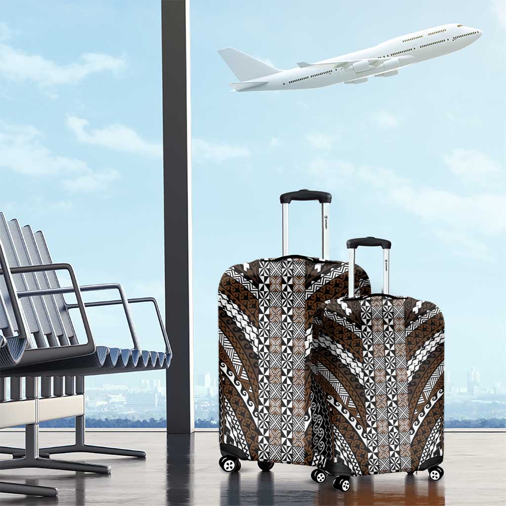Brown Tongan Polynesian Tribal Luggage Cover LT9 - Polynesian Pride
