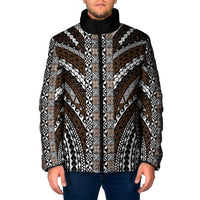 Brown Tongan Polynesian Tribal Padded Jacket LT9 Men Brown - Polynesian Pride