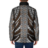 Brown Tongan Polynesian Tribal Padded Jacket LT9 - Polynesian Pride