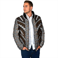 Brown Tongan Polynesian Tribal Padded Jacket LT9 - Polynesian Pride