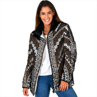 Brown Tongan Polynesian Tribal Padded Jacket LT9 Women Brown - Polynesian Pride