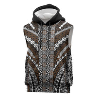 Brown Tongan Polynesian Tribal Sleeveless Hoodie - Polynesian Pride
