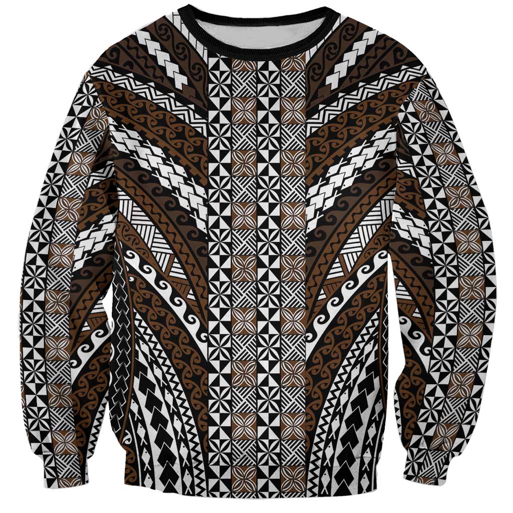 Brown Tongan Polynesian Tribal Sweatshirt LT9 Unisex Brown - Polynesian Pride