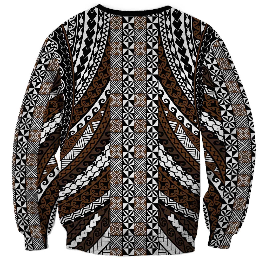 Brown Tongan Polynesian Tribal Sweatshirt LT9 - Polynesian Pride