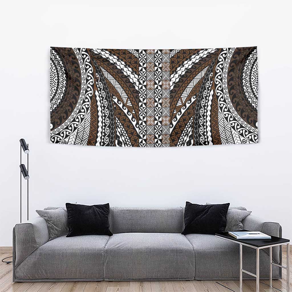 Brown Tongan Polynesian Tribal Tapestry - Polynesian Pride