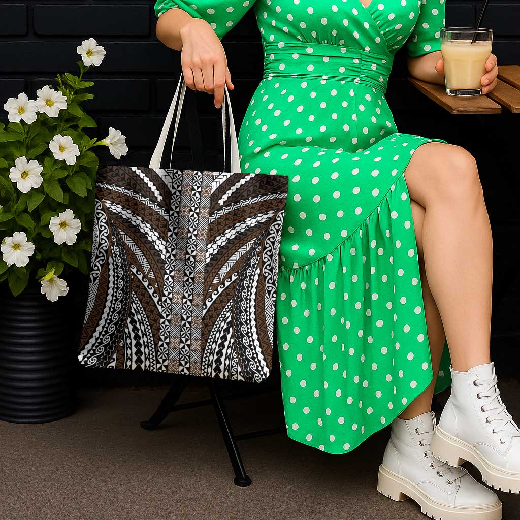 Brown Tongan Polynesian Tribal Tote Bag - Polynesian Pride