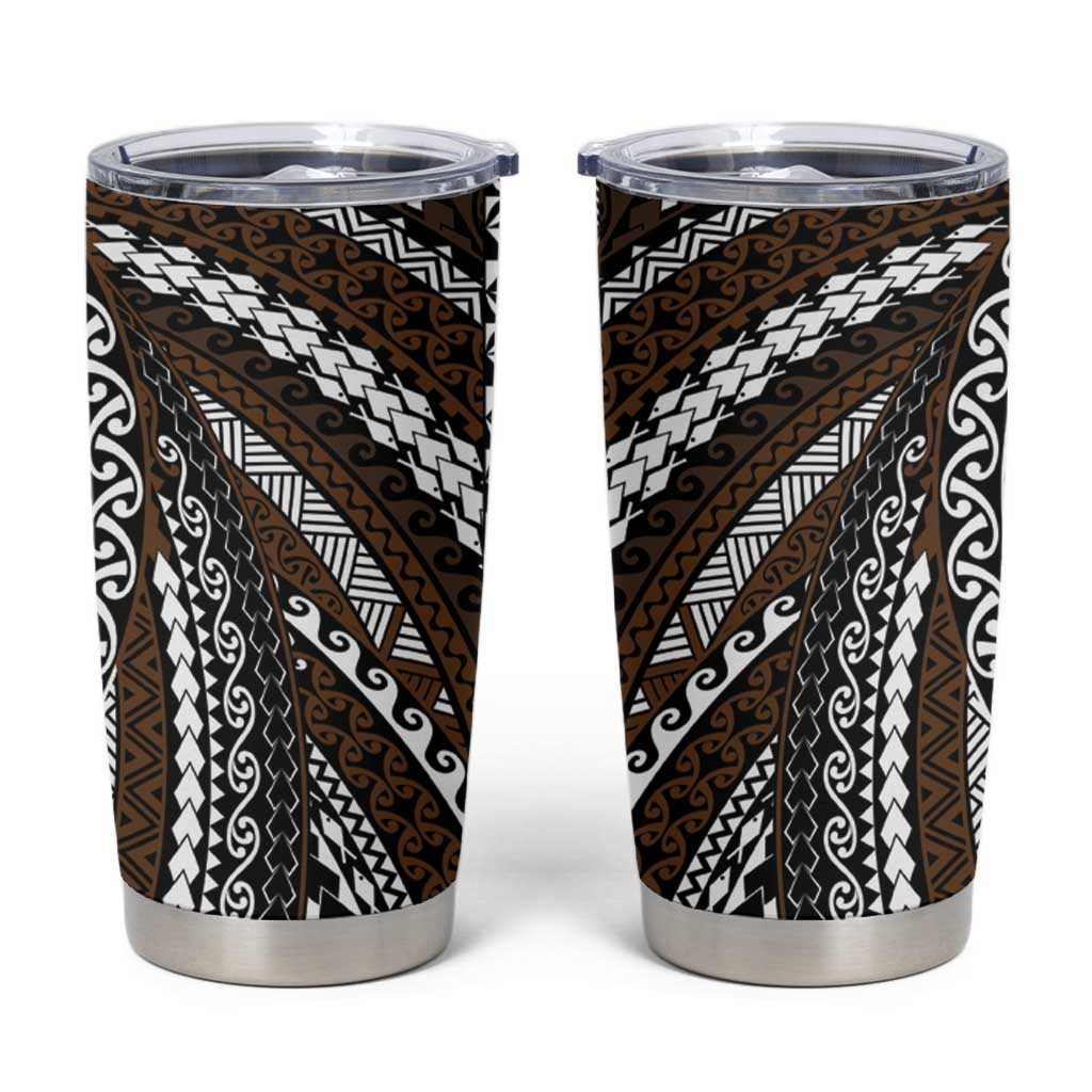 Brown Tongan Polynesian Tribal Tumbler Cup - Polynesian Pride