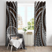 Brown Tongan Polynesian Tribal Window Curtain - Polynesian Pride
