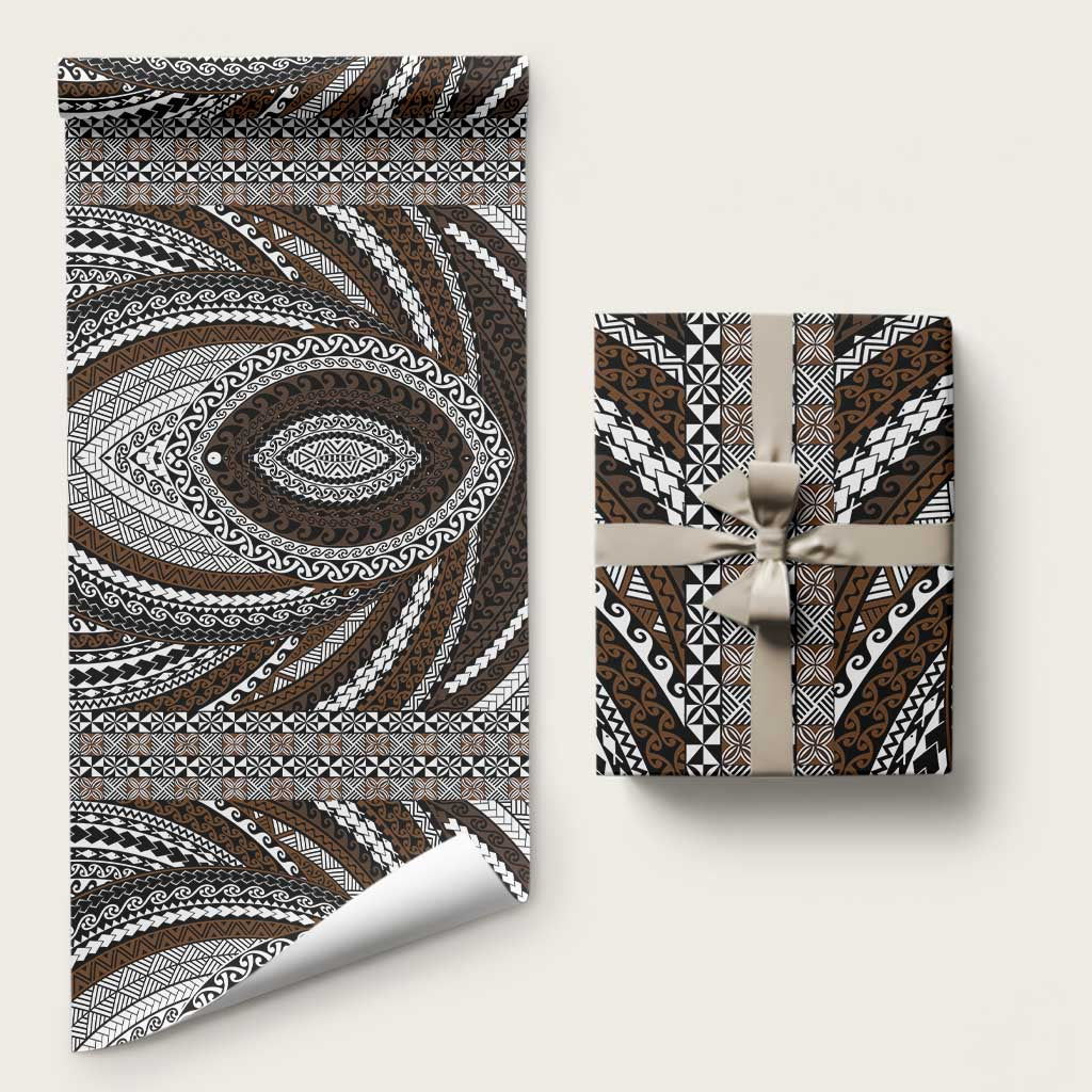 Brown Tongan Polynesian Tribal Wrapping Paper - Polynesian Pride