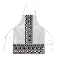 Light Gray Tongan Polynesian Tribal Apron LT9 White - Polynesian Pride