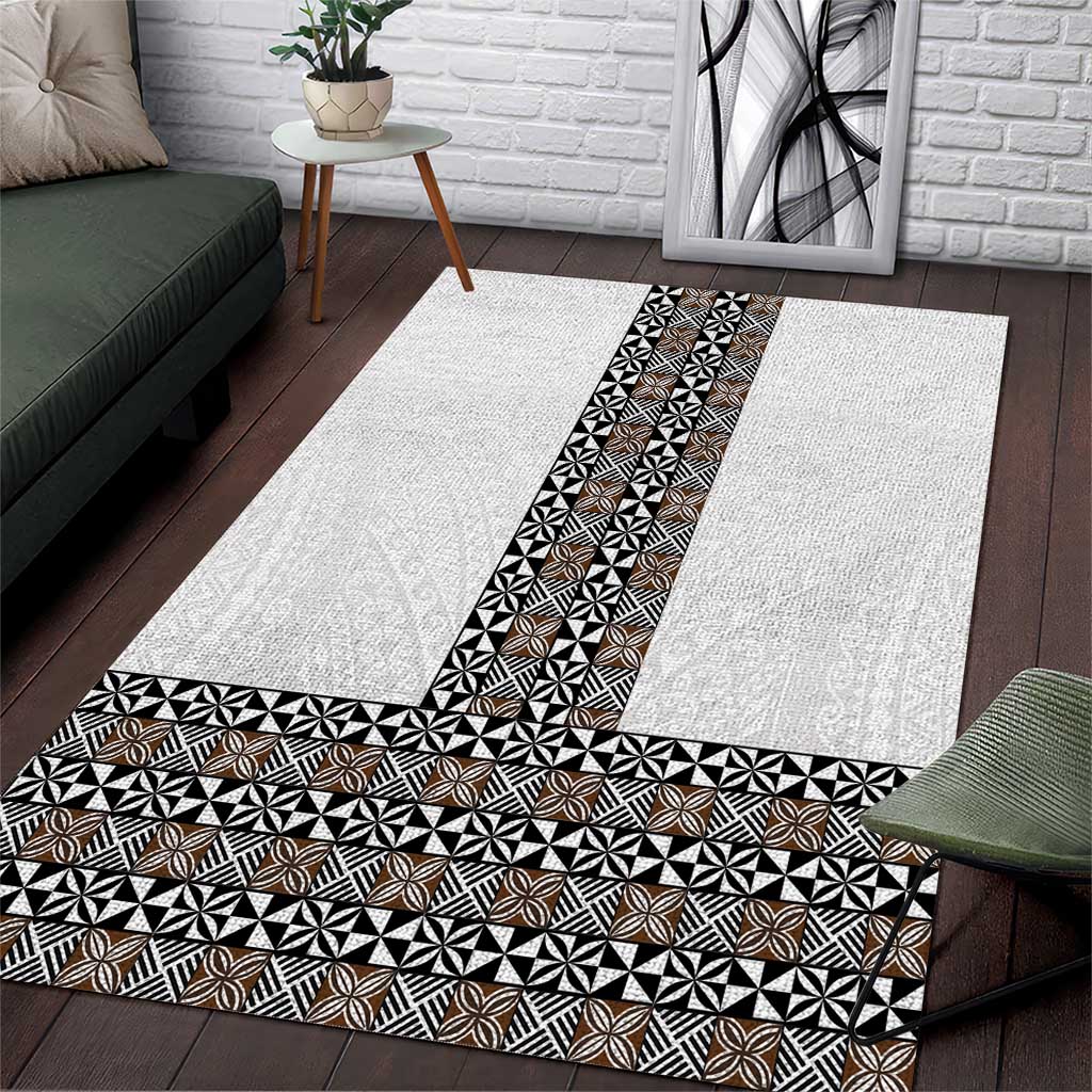 Light Gray Tongan Polynesian Tribal Area Rug - Polynesian Pride