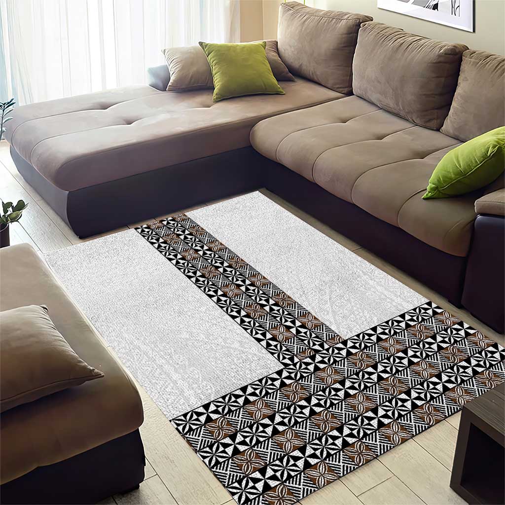 Light Gray Tongan Polynesian Tribal Area Rug - Polynesian Pride