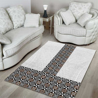 Light Gray Tongan Polynesian Tribal Area Rug - Polynesian Pride
