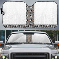 Light Gray Tongan Polynesian Tribal Auto Sun Shade - Polynesian Pride