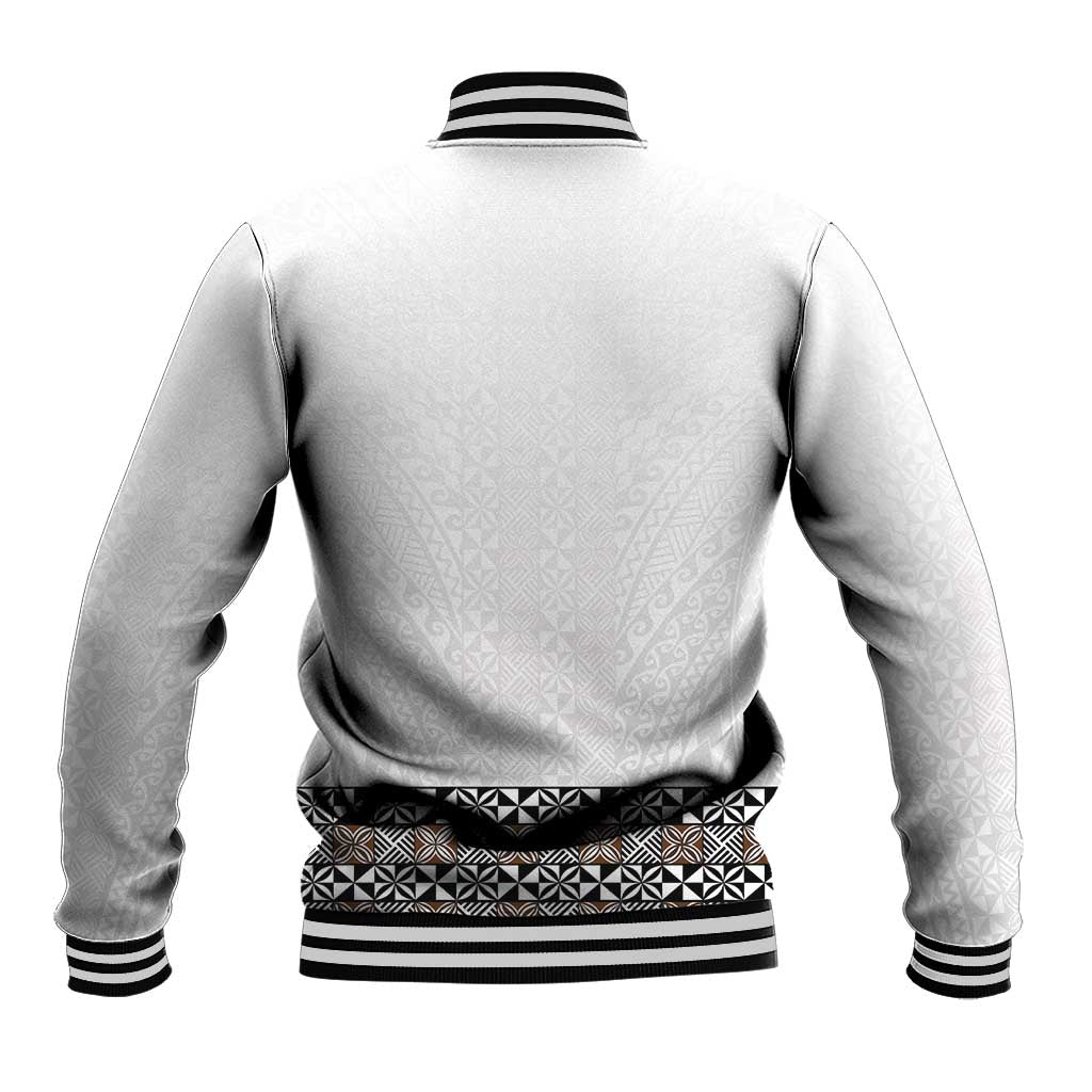 Light Gray Tongan Polynesian Tribal Baseball Jacket LT9 - Polynesian Pride