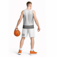 Light Gray Tongan Polynesian Tribal Basketball Jersey LT9 - Polynesian Pride