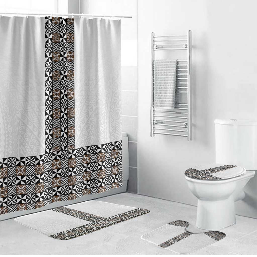 Light Gray Tongan Polynesian Tribal Bathroom Set - Polynesian Pride