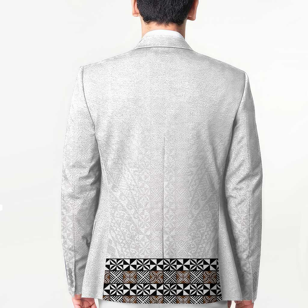 Light Gray Tongan Polynesian Tribal Blazer - Polynesian Pride