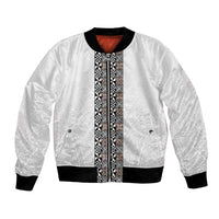 Light Gray Tongan Polynesian Tribal Bomber Jacket - Polynesian Pride