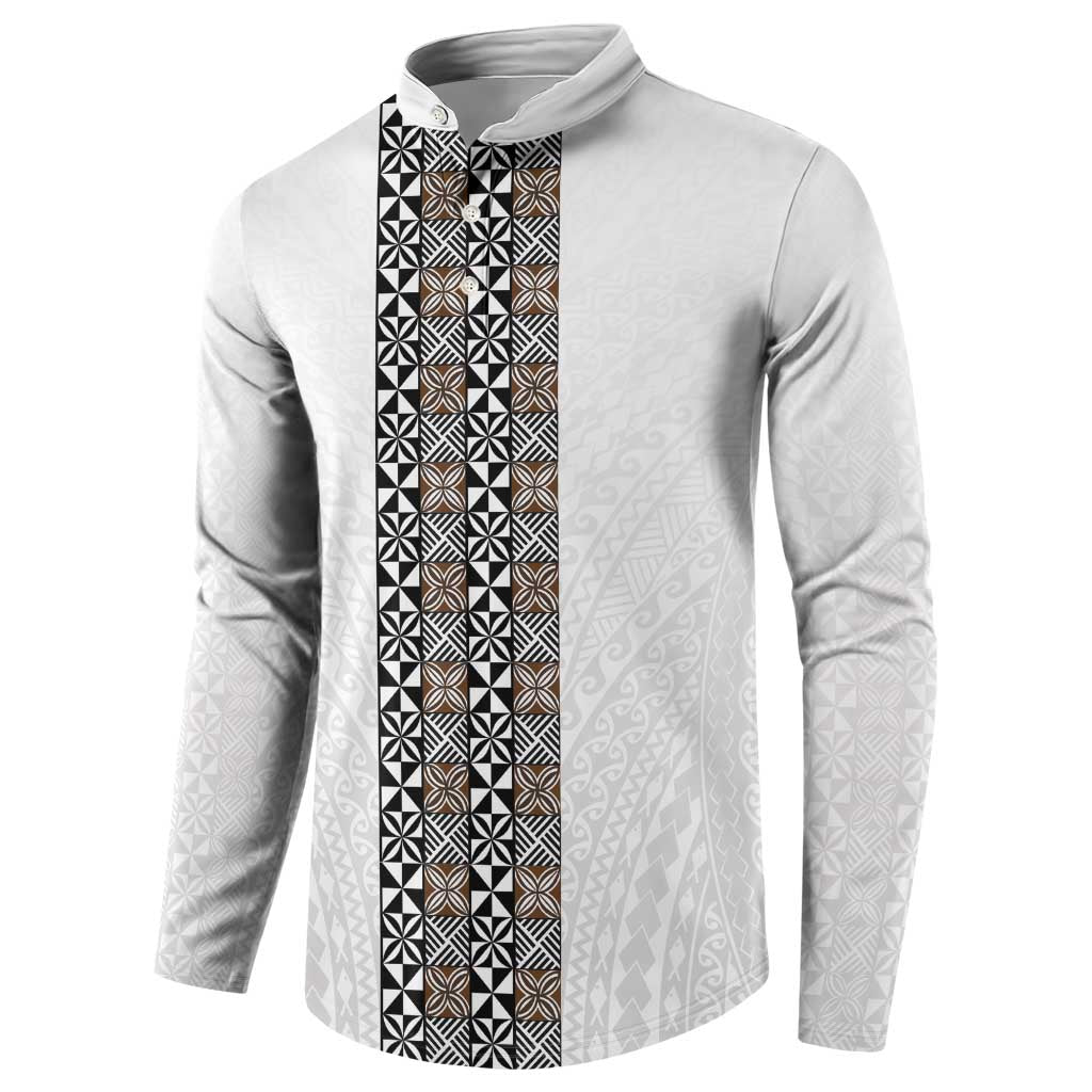 Light Gray Tongan Polynesian Tribal Button Sweatshirt LT9 - Polynesian Pride