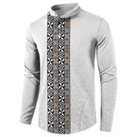 Light Gray Tongan Polynesian Tribal Button Sweatshirt LT9 - Polynesian Pride