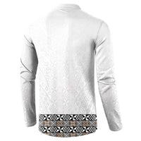 Light Gray Tongan Polynesian Tribal Button Sweatshirt LT9 - Polynesian Pride