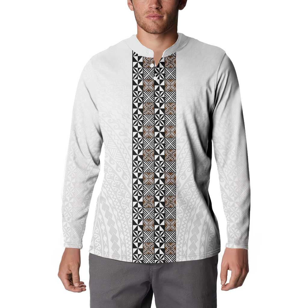 Light Gray Tongan Polynesian Tribal Button Sweatshirt LT9 - Polynesian Pride