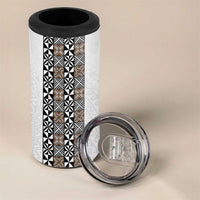 Light Gray Tongan Polynesian Tribal 4 in 1 Can Cooler Tumbler LT9 - Polynesian Pride
